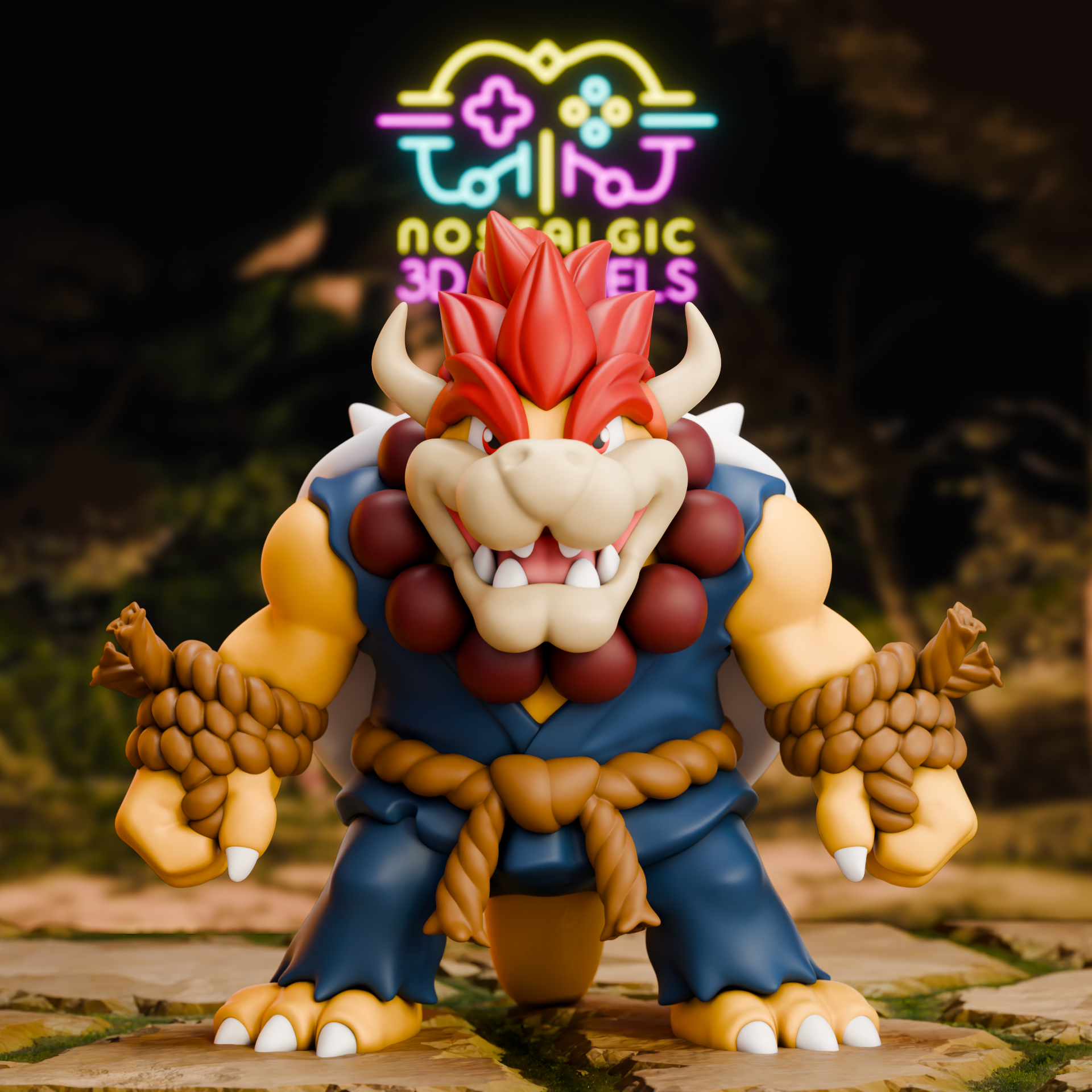 Bowser x Street Fighter Akuma Mashup – Paintable Resin Model