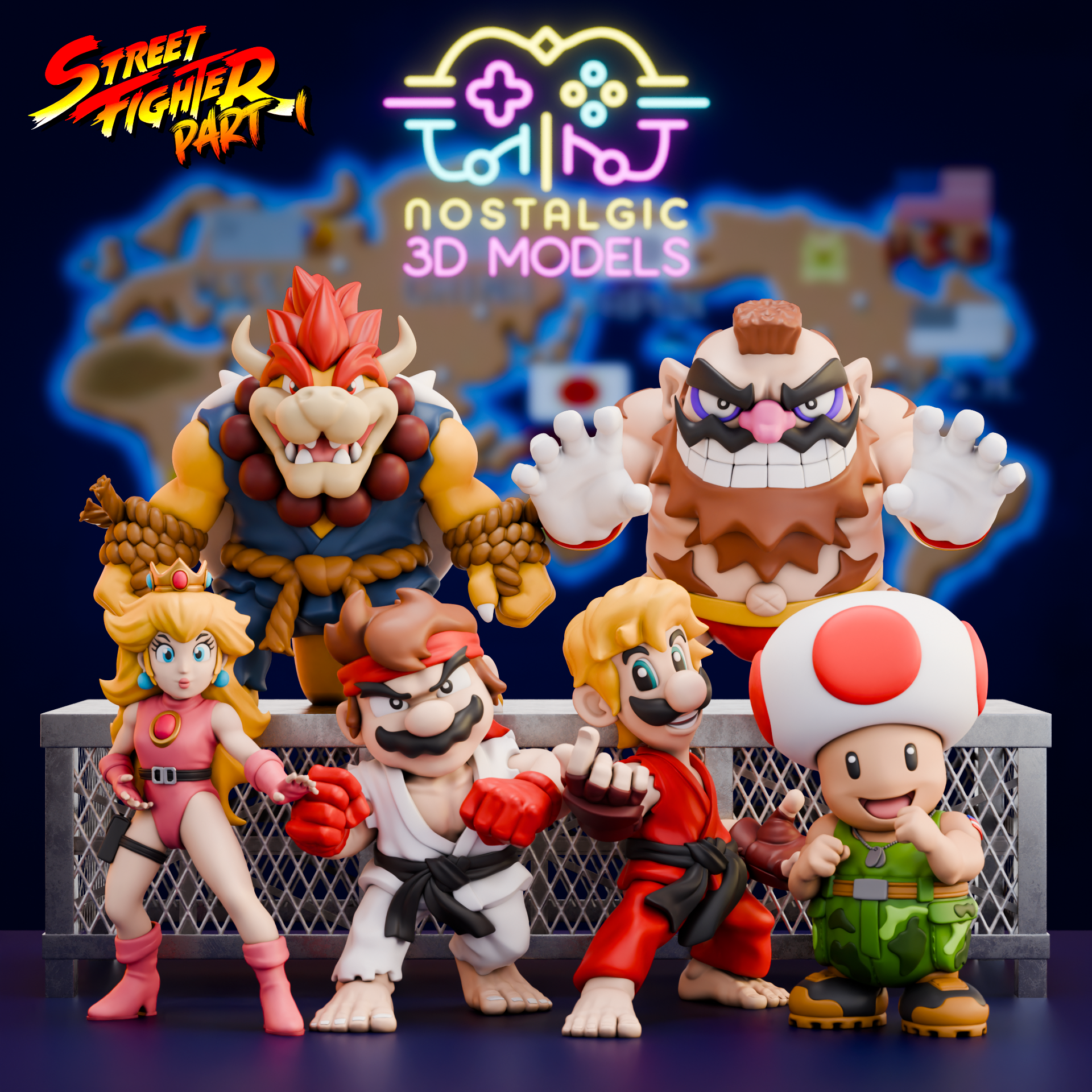 Bowser x Street Fighter Akuma Mashup – Paintable Resin Model